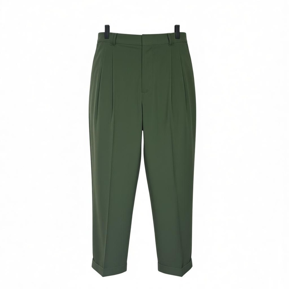 Vintage W33 90s Pleated Milano Men's Olive Green Dress Pants